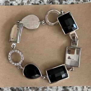 Black, Clear, Crystal Bracelet